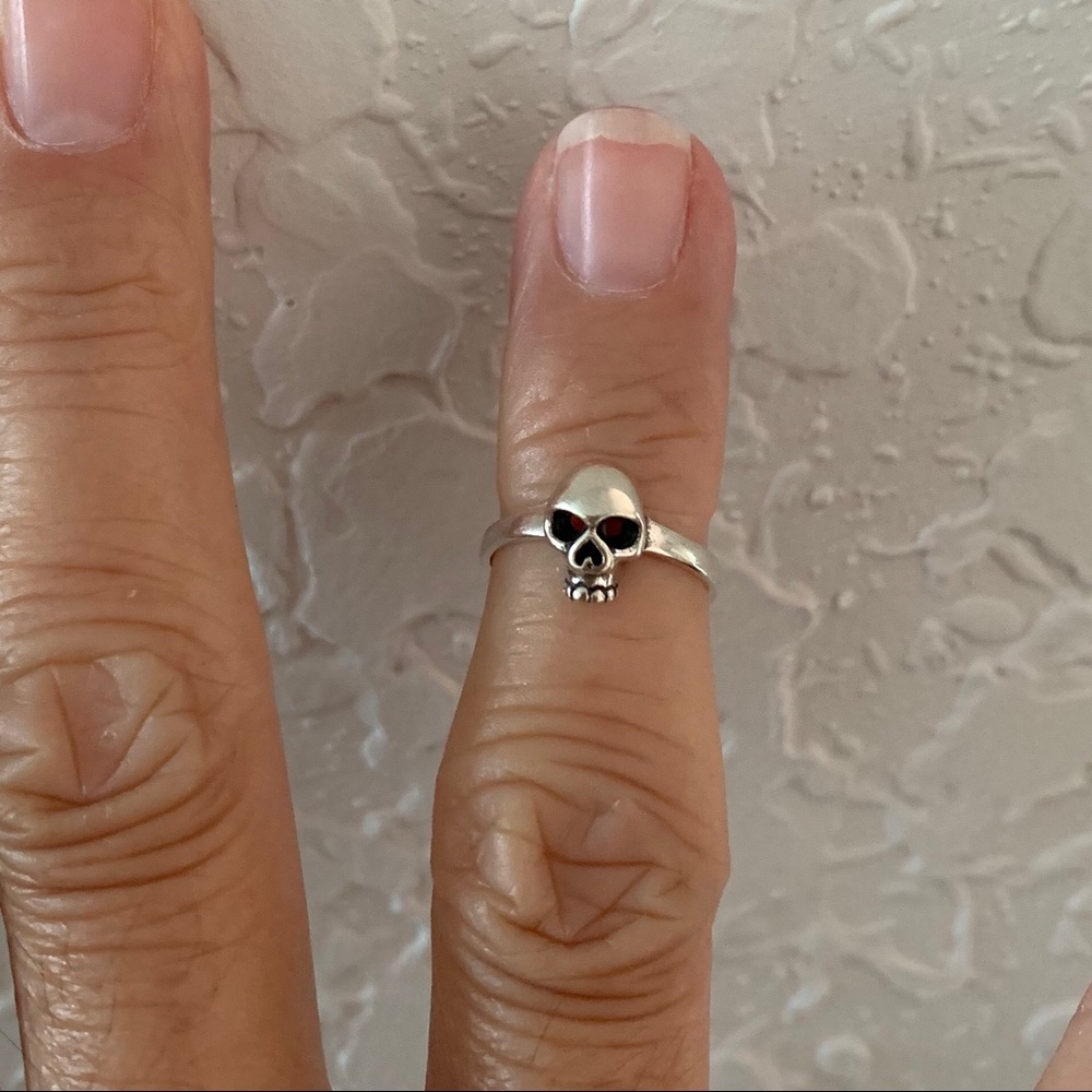 Sterling Silver Skull Toe Ring, Religious Rings, … - image 5